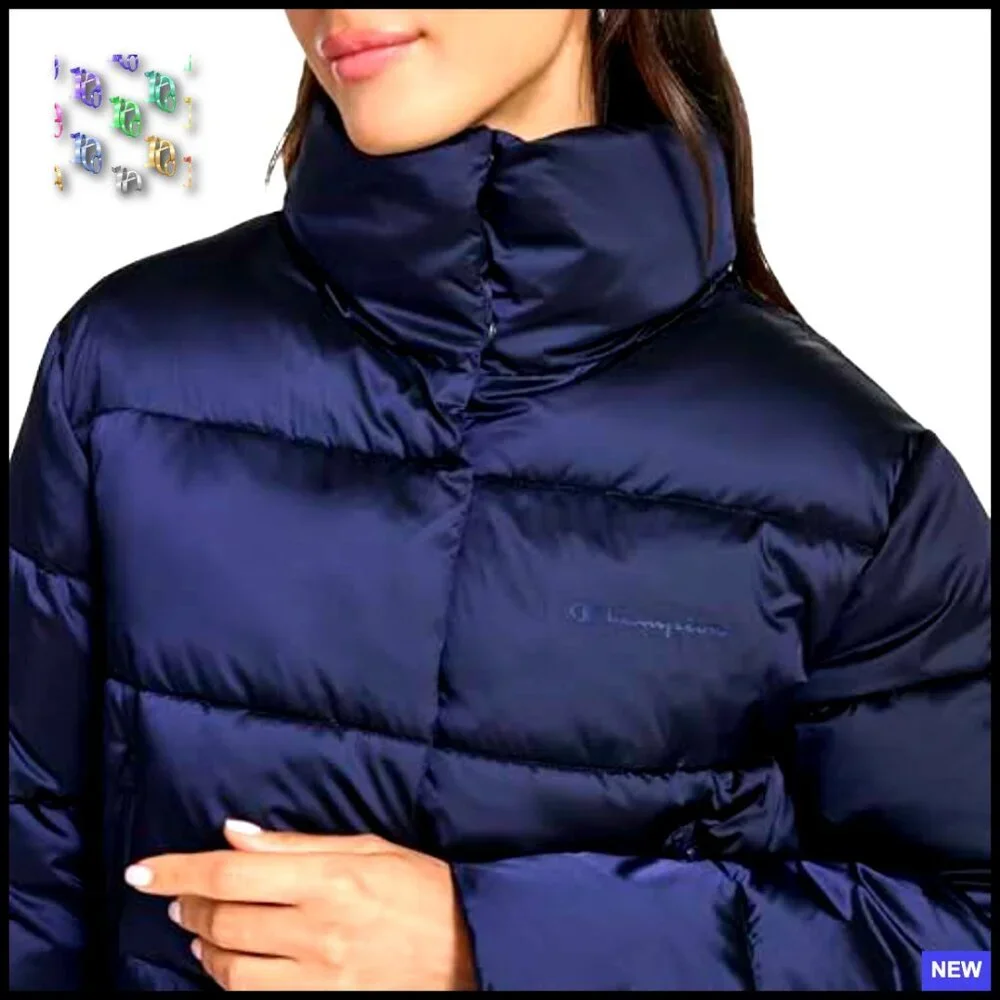 Cropped Puffer Jacket Insulated Streetwear Chic Oversized Y2K Winter Layer - Picture 5 of 7